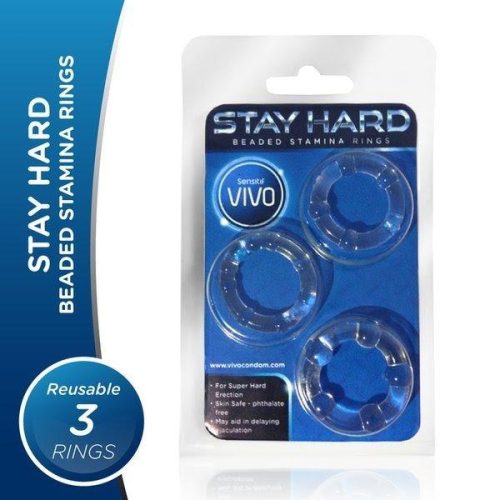Stay Hard Beaded Stamina Cock Ring Set Adult Luxury