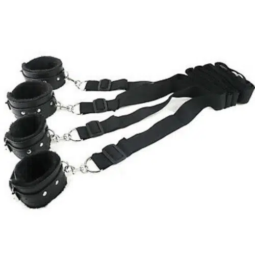 Under Bed Sex Restraints With Padded Leather Cuffs Bondage Adult Luxury