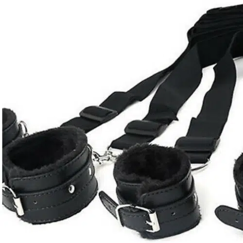 Under Bed Sex Restraints With Padded Leather Cuffs Bondage Adult Luxury