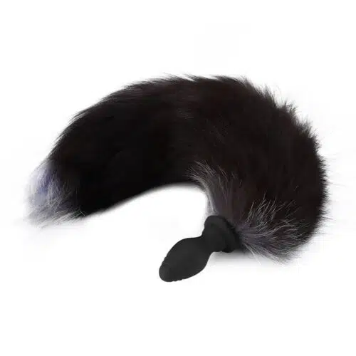Vibrating Fox Tail With Remote Control Black Adult Luxury