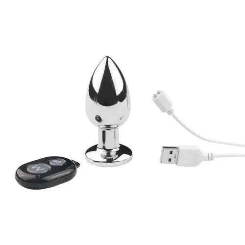 Vibrating Steel Anal Plug Power Charger and Butt Plug Adult Luxury