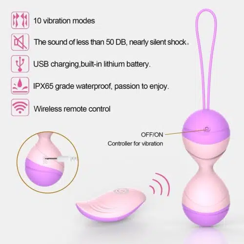 Wireless Remote Vibrating Kegel Ball Kit Adult Luxury