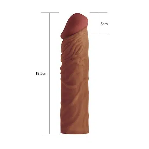 Add 5 cm Pleasure Penis Sleeve (Brown) Adult Luxury