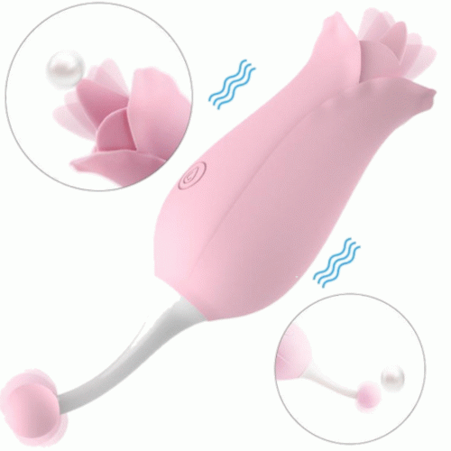 AdoreMe Rose Licking Vibrator - Light Pink Adult Luxury