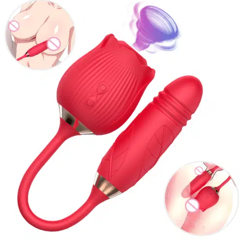 Fantasy Thrusting Rose Vibrator (Red) Adult luxury