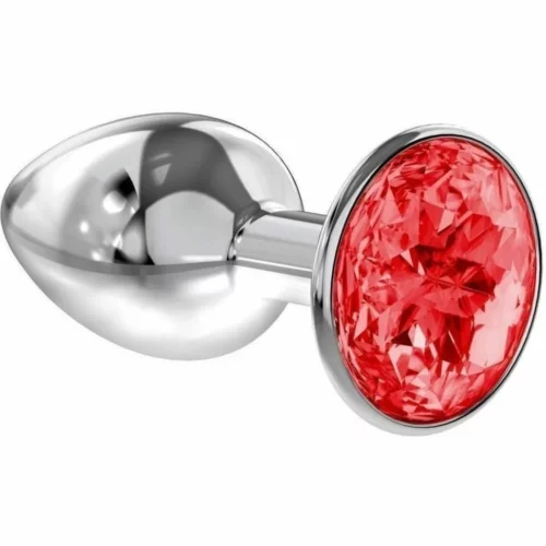 Silver butt plug with red