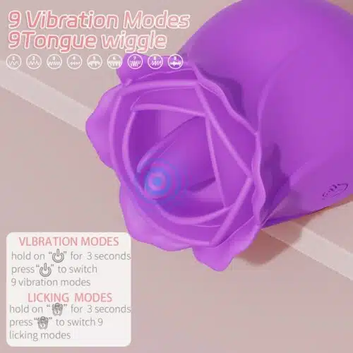 Purple Licking Rose Tongue Vibrator Adult Luxury Sex Toy