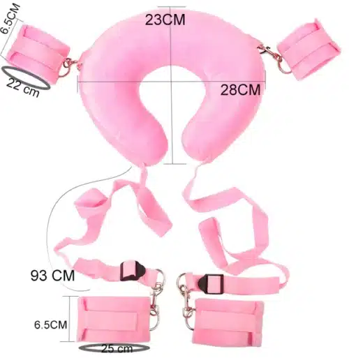 Pink, Red, Black Neck Pillow With Hand Cuffs BDSM Bondage kit On Sale.