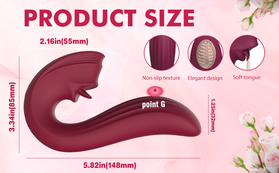 The sex toy's size